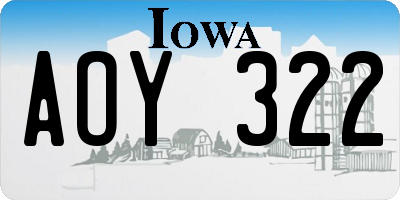 IA license plate AOY322