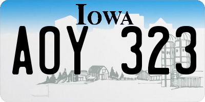 IA license plate AOY323