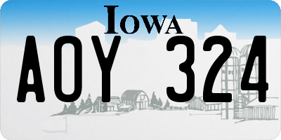 IA license plate AOY324