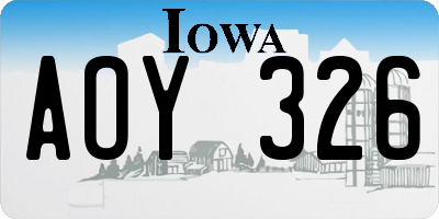 IA license plate AOY326