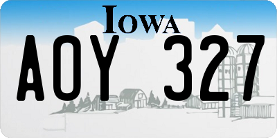 IA license plate AOY327