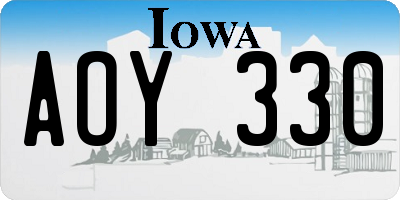 IA license plate AOY330
