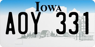 IA license plate AOY331
