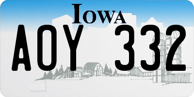 IA license plate AOY332