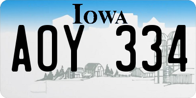 IA license plate AOY334