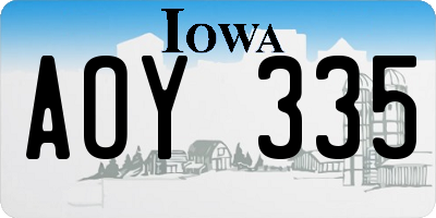 IA license plate AOY335