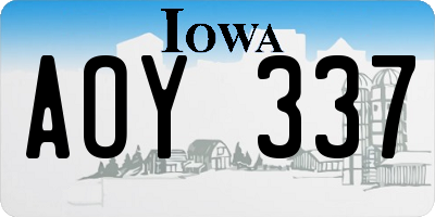 IA license plate AOY337