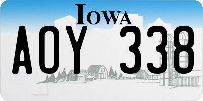 IA license plate AOY338