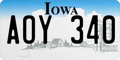 IA license plate AOY340