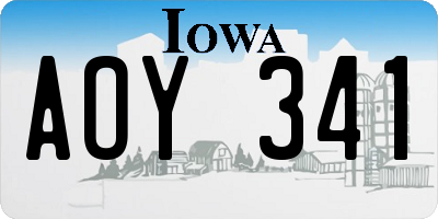 IA license plate AOY341