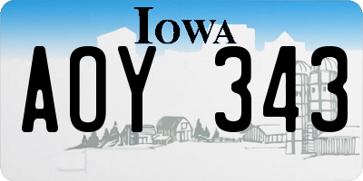 IA license plate AOY343