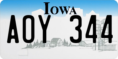 IA license plate AOY344