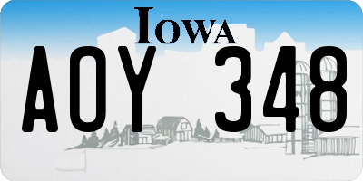 IA license plate AOY348