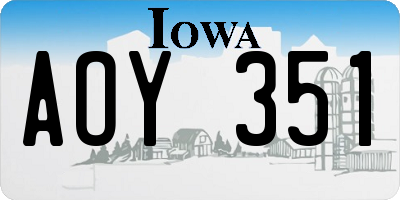IA license plate AOY351
