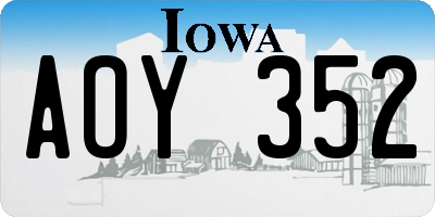 IA license plate AOY352