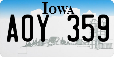 IA license plate AOY359