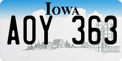 IA license plate AOY363