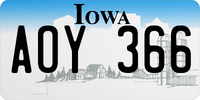 IA license plate AOY366