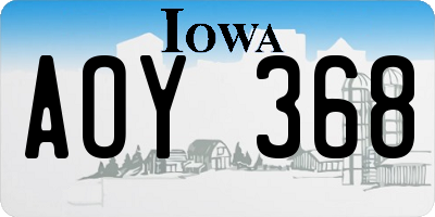 IA license plate AOY368