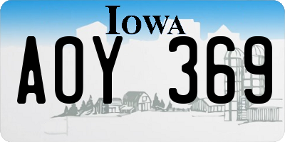 IA license plate AOY369