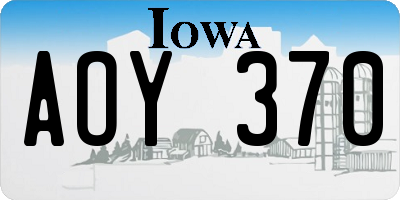 IA license plate AOY370