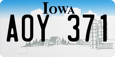 IA license plate AOY371