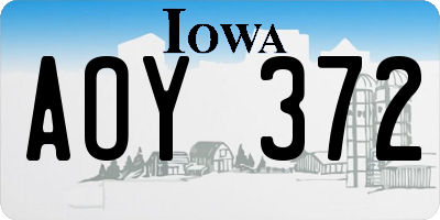 IA license plate AOY372