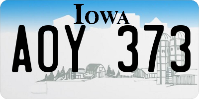IA license plate AOY373