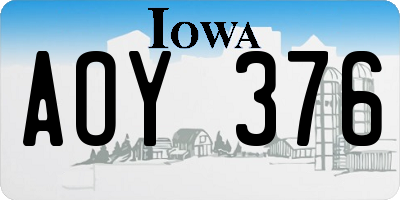 IA license plate AOY376