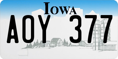 IA license plate AOY377