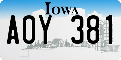 IA license plate AOY381