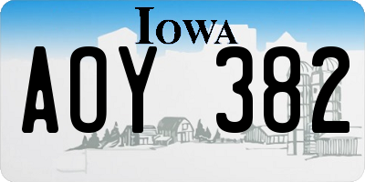 IA license plate AOY382