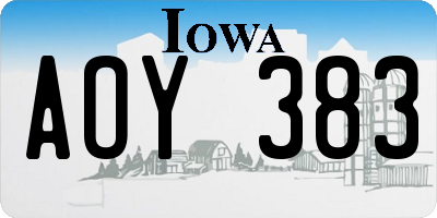 IA license plate AOY383