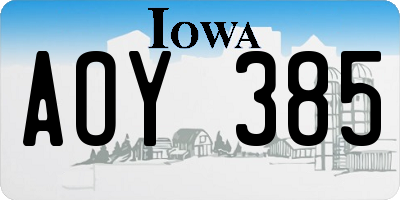 IA license plate AOY385