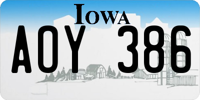 IA license plate AOY386