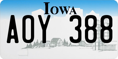 IA license plate AOY388