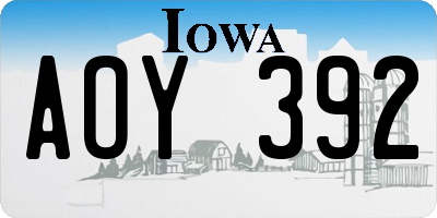 IA license plate AOY392