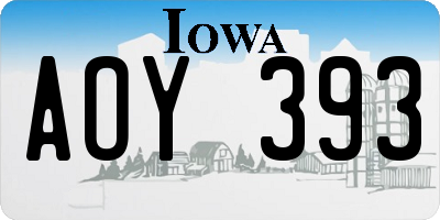 IA license plate AOY393