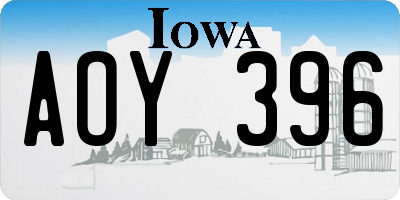 IA license plate AOY396
