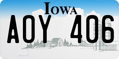 IA license plate AOY406