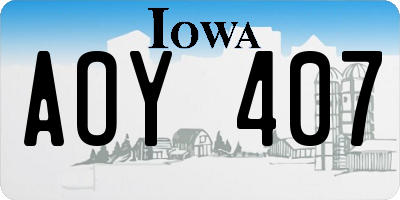 IA license plate AOY407