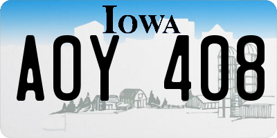 IA license plate AOY408