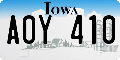 IA license plate AOY410
