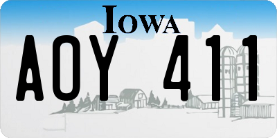 IA license plate AOY411