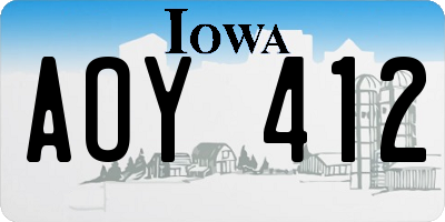 IA license plate AOY412