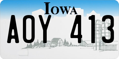 IA license plate AOY413