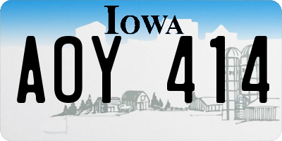 IA license plate AOY414