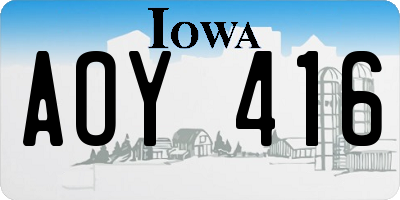 IA license plate AOY416
