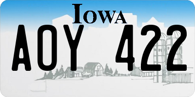 IA license plate AOY422