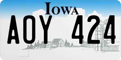 IA license plate AOY424
